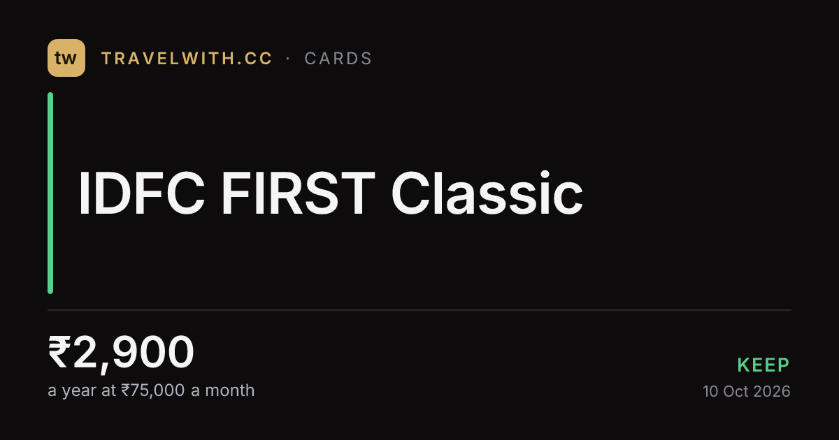 IDFC FIRST Classic Credit Card review 2026: worth ₹2,900/yr?